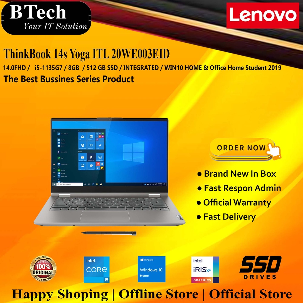 Lenovo ThinkBook 14s Yoga ITL FID i5-1135G7 8GB 512GB SSD W10HOME 1yr