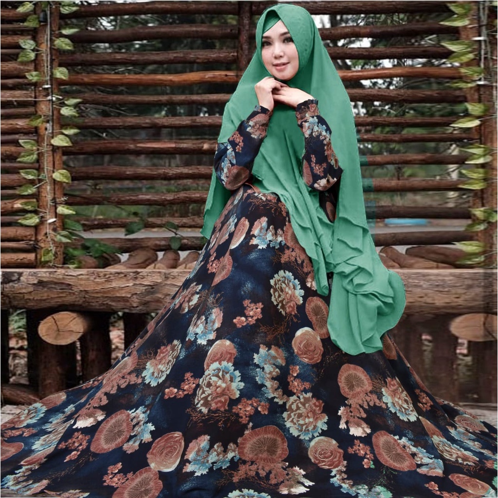 diana maxi monalisa premium set khimar ceruty bebbydoll 2 layer /baju muslim pakaian wanita kekinian