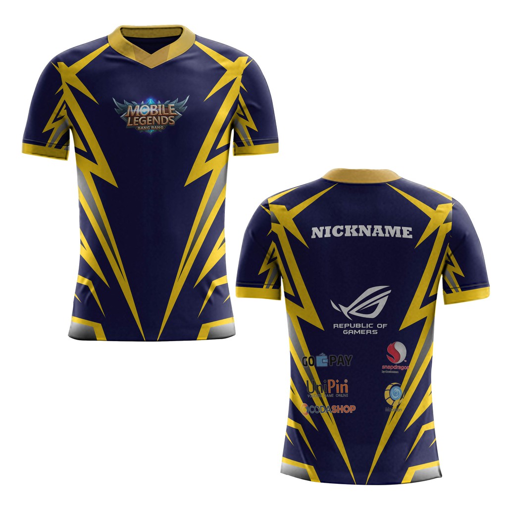 T Shirt Baju Kaos Jersey Esport Gaming Jersey ML Pubg FREE FIRE Shopee Indonesia