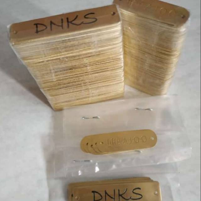 Label hangtag hijab Merek plat logam