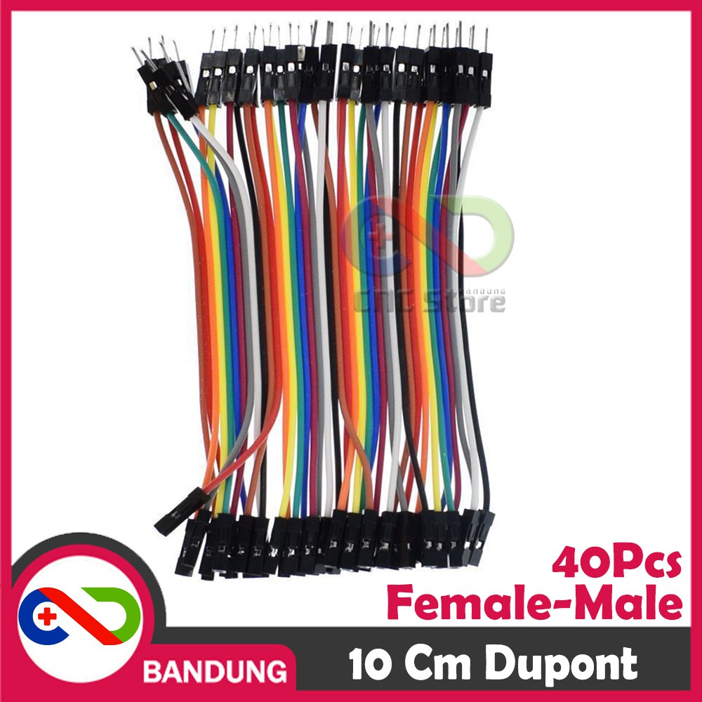 40PCS JUMPER CABLE KABEL 10CM MALE TO FEMALE DUPONT