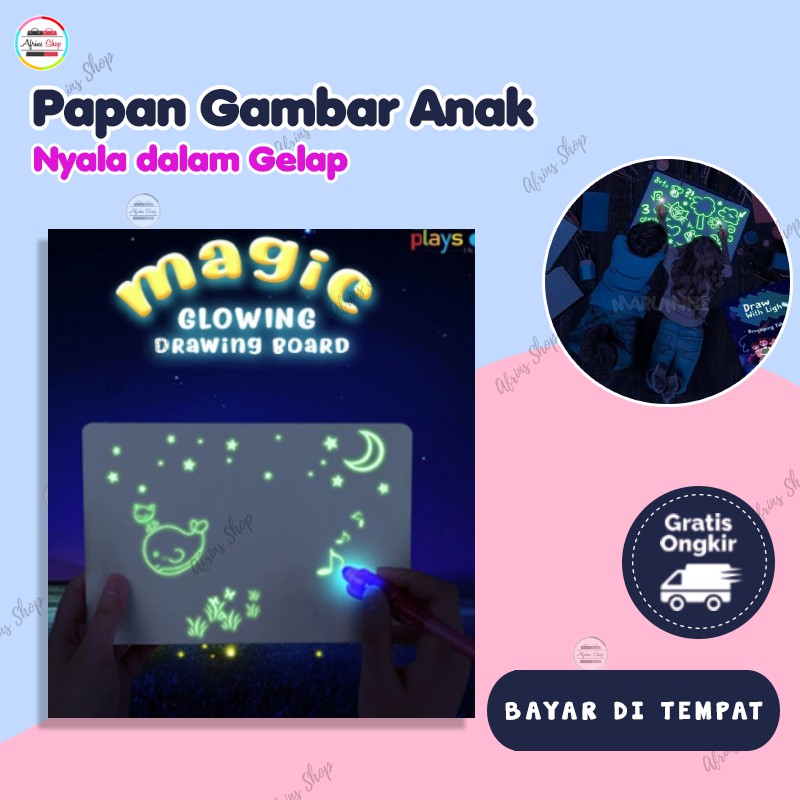 

MAINAN EDUKASI ANAK MAGIC DRAWING GLOW BOARD A4 BIG PAPAN MENGGAMBAR
