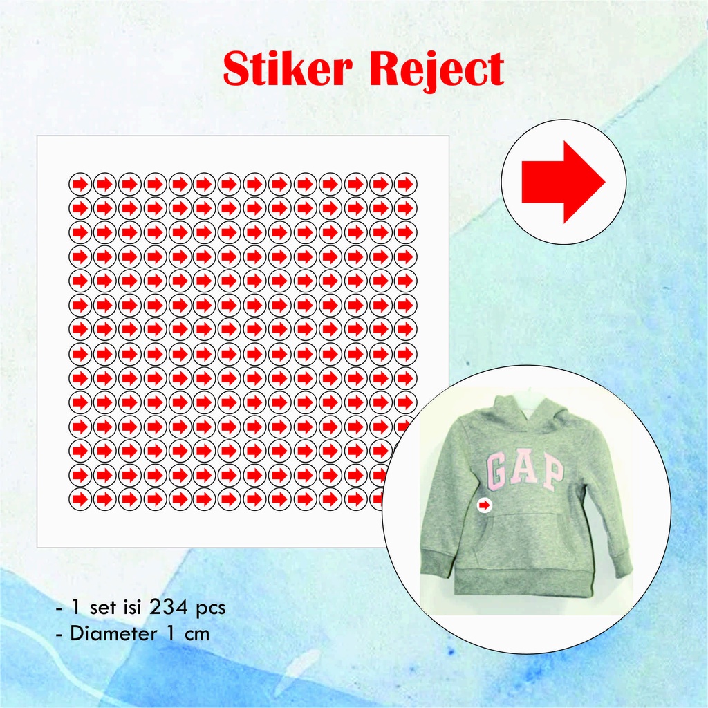 

[234 pcs] Stiker reject Cromo / rijek / salah pakaian / baju