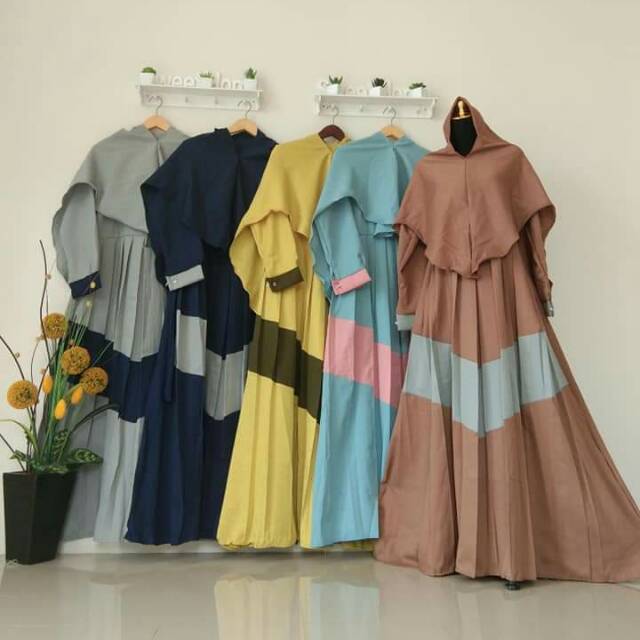 Gamis moscrepe set hijab