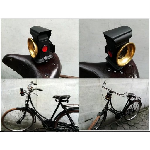 Sepeda onthel - lampu minyak dengan bentuk unik