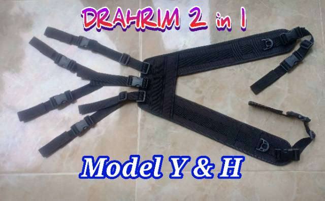 DRAHRIM 2  in  1 HITAM POLOS Atribut Perlengkapan Satpam Banser Security - DR02