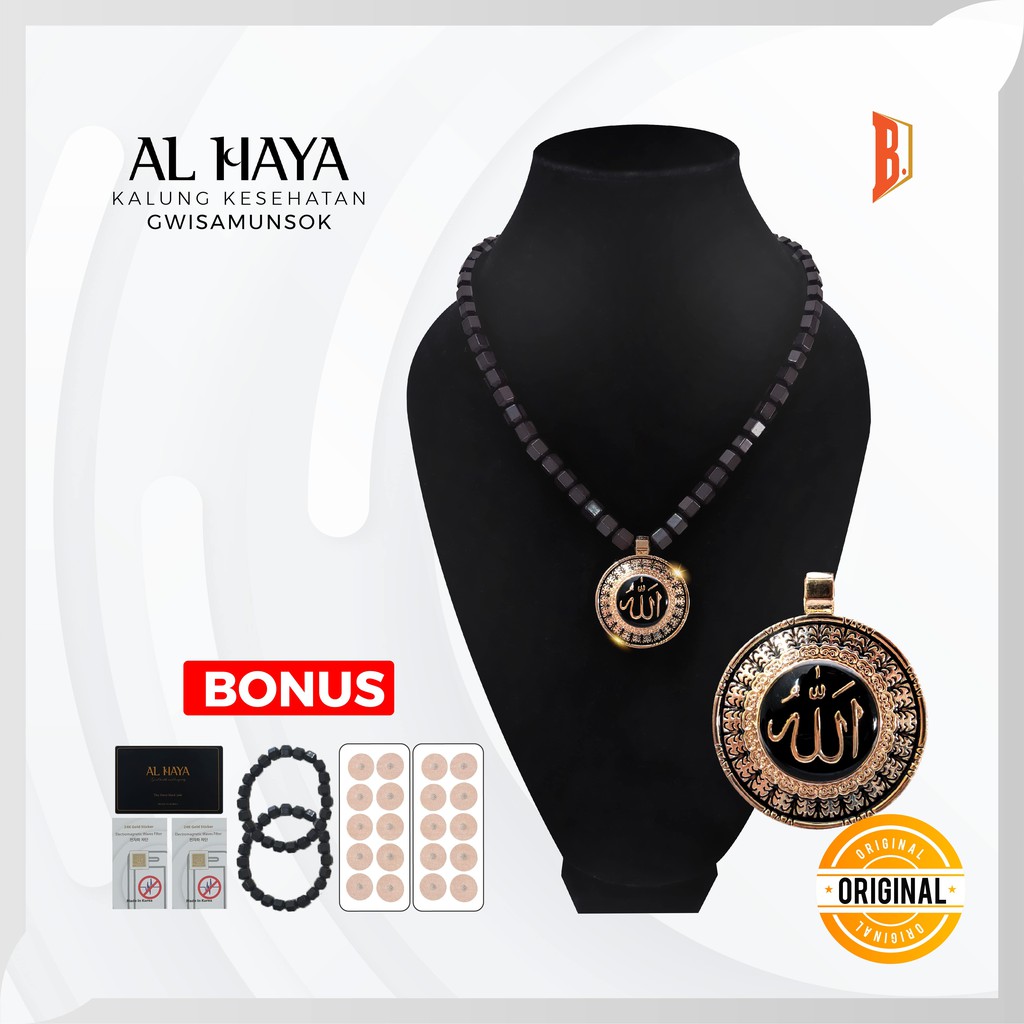 Kalung Kesehatan AL HAYA Lapis Emas 18K - Asli Gwisamunsok Korea
