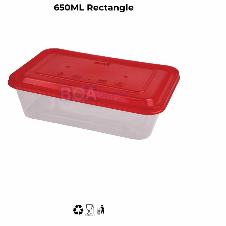 ➥ Thinwall Premium Warna 650ml Rect ( 650 ml ) kotak makanan isi 25pcs ❋
