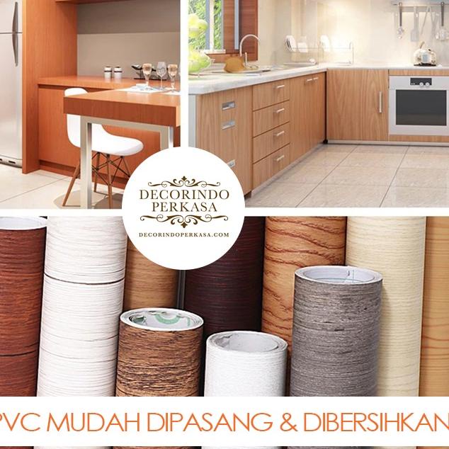 ۩ Sticker Pelapis Furniture Meja Dinding Lantai PVC Sheet Kayu Marmer ☆