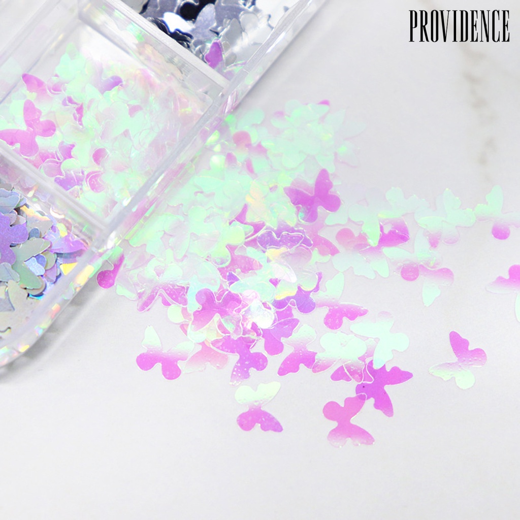 Providence 12 Sekat / Kotak Payet Kupu-Kupu Untuk Aksesoris Nail Art / Manicure DIY Butterfly