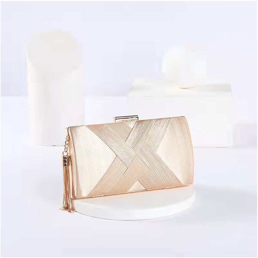 BJ81938 - BLACK/GOLD/SILVER - TAS PESTA DOMPET PESTA CLUTCH SLEMPANG TALI RANTAI MODEL X WANITA FASHION IMPORT MODIS ELEGAN TERMURAH TERLARIS TERBARU BAGSTORE JAKARTA TAS BATAM GT1938 EL5549