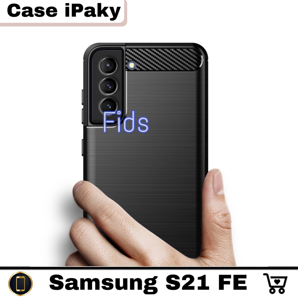 PROMO Soft Case SAMSUNG S21 FE Case Ipaky Carbon Premium Softcase Rugged Armor Protek Camera For Samsung Galaxy S21 FE