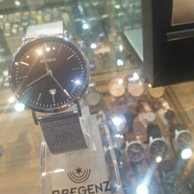 JAM TANGAN PRIA BGREGENZ RANTAI SILVER BLACK TANGGAL AKTIF BGZ1018 ORIGINAL