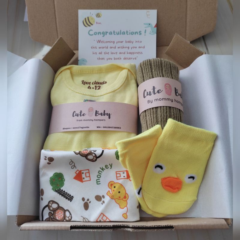Termurah Paket Hampers Bayi / Hampers Baby / Parcel Baby / kado lahiran by cute baby-Paket yellow hemat