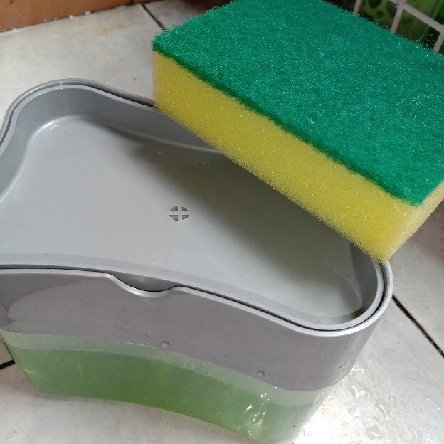 Dispenser Sabun Cuci Piring Tempat Sabun Wastafel Cuci Piring Plus Sponge
