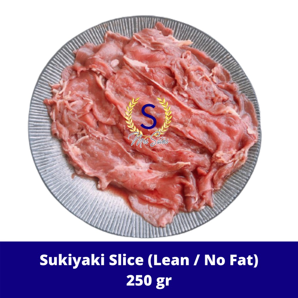 

DAGING BEEF SUKIYAKI SLICE @500GRAM DAGING IMPORT AUS TANPA LEMAK LEAN BEEF SLICE FROZEN FOOD