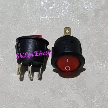 ROCKER SAKLAR ON OFF 3P + LAMPU BULAT 3PIN