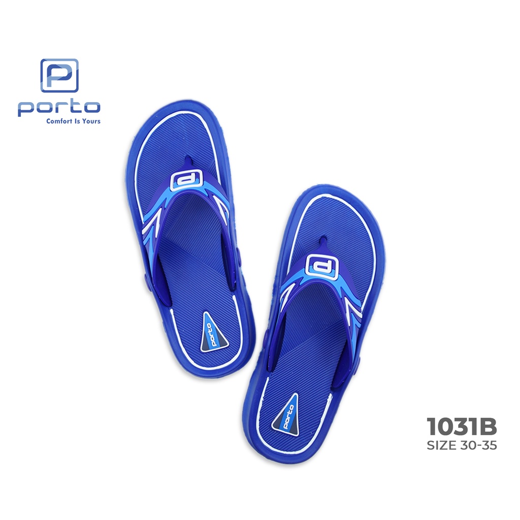 1031B - Porto Leveling Sandal Jepit Anak Laki-Laki Karet Nyaman Original Terbaru