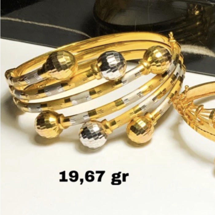 READY Gelang Emas Dubai Spiral Emas Asli wanita kadar 375