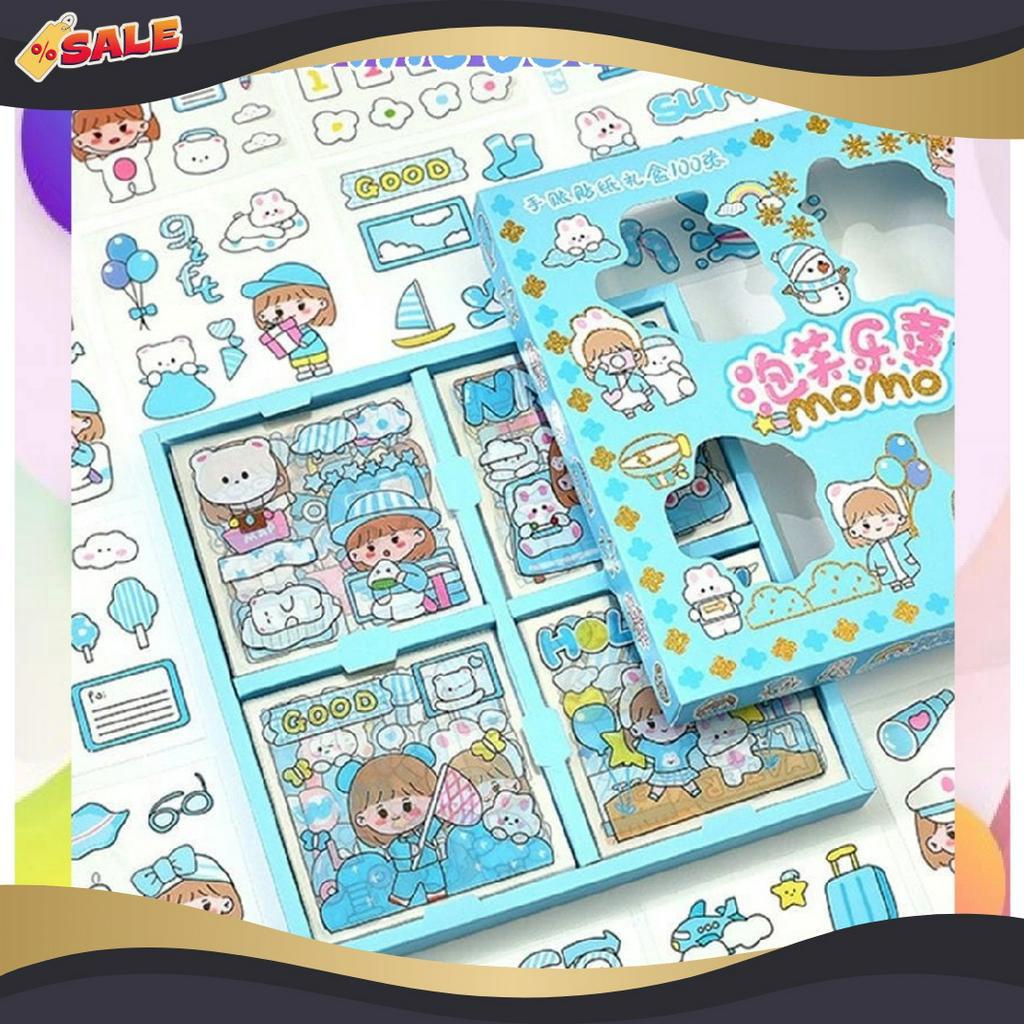 

NEW PROMO TOMSTOREID Sticker Waterproof Sticker Momo Dapat Box Isi 1 Lembar Motif Momo Kartun Korea Lucu Anti Air Dekorasi Handbook Scrapbook Sticker S79
