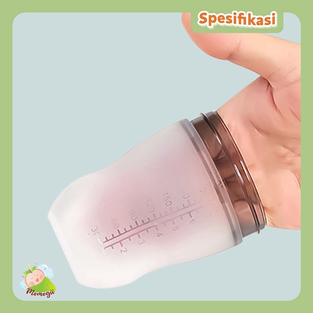 MOMOGII Premium Botol Dot Silikon 150ml / 250ml Botol Susu Bayi Wide Neck Silicone Food Grade Tahan Panas