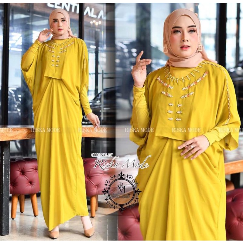 SatriaStore08 / Kaftan Sandila Bahan Ceruty Babydoll Original / Baju Kaftan Lebaran Premium / Baju K