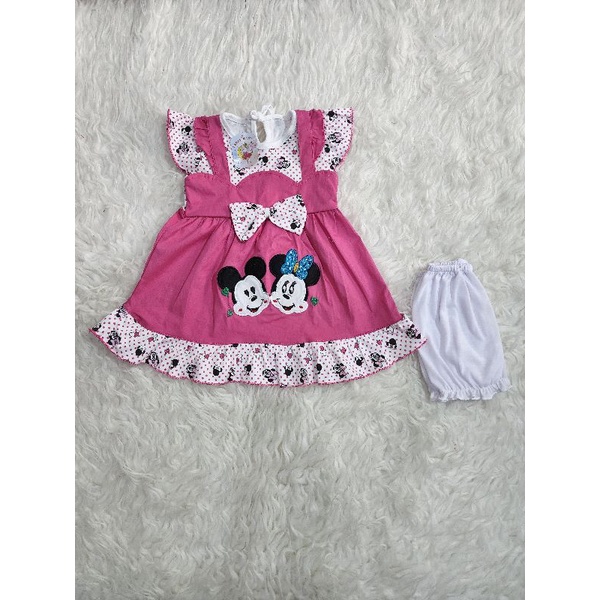 baju bayi perempuan dress mikey pita jghs10