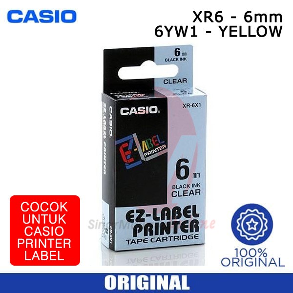 

PITA LABEL CASIO XR 6 CLEAR - 6mm