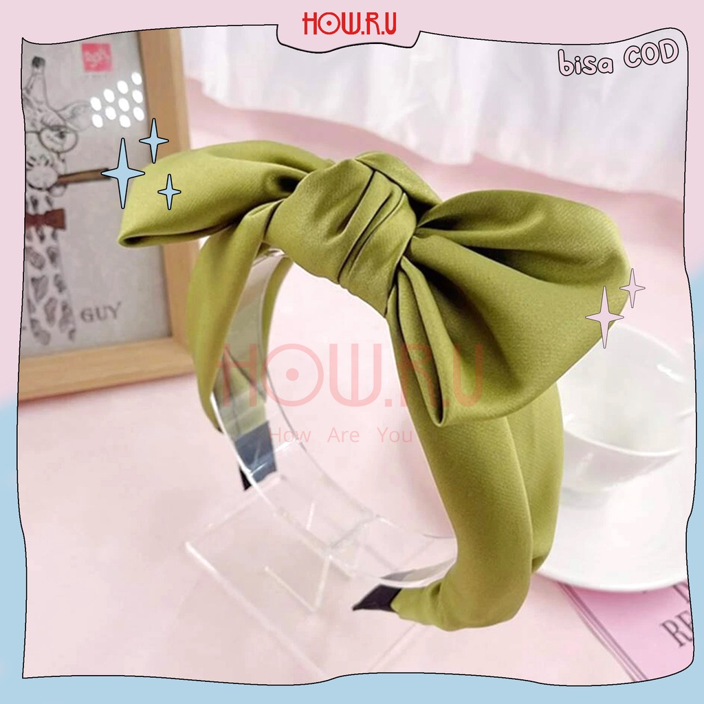 HOW.R.U | Bando Pita Korea Satin Seri Warna Polos