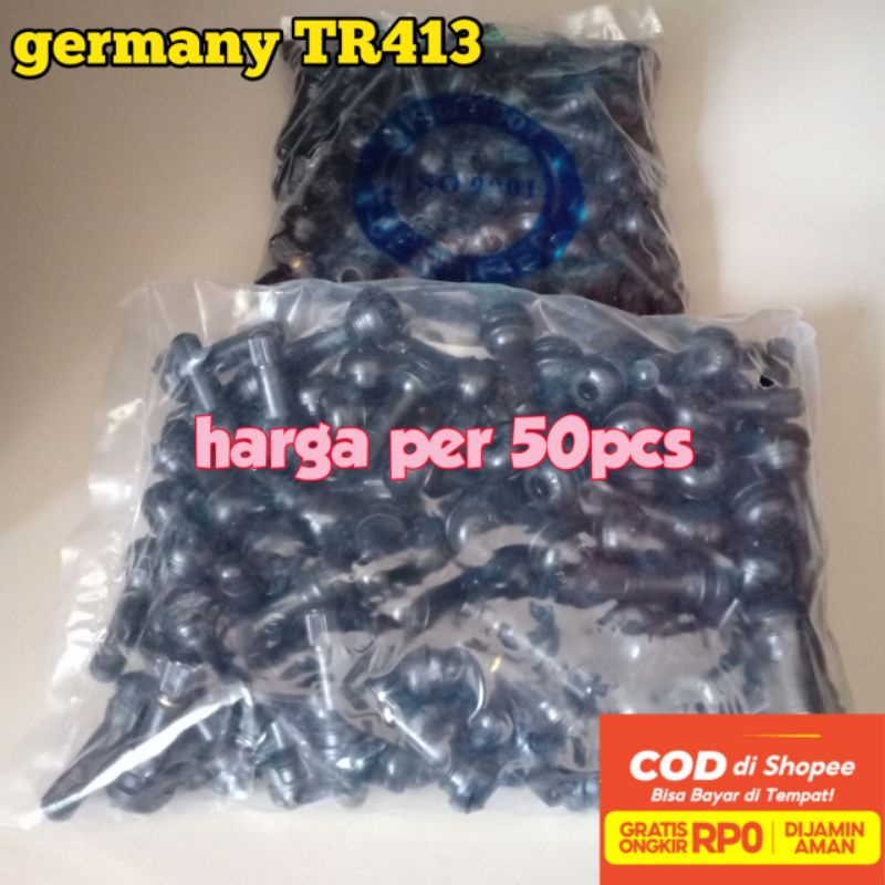 Pentil Tubeless TR413 Germany Quality - Cop Tubeless - Pentil Karet - Pentil Tubeless Karet Isi 50pcs