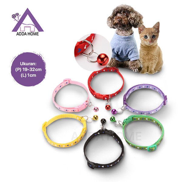 Kalung Tali Leher Kerincing Kucing Anjing Adjustable Motif Love