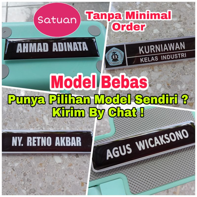 Name Tag - Papan Nama Dada  - Resin Viberglass - Jumlah Banyak Harga Nego - Peniti