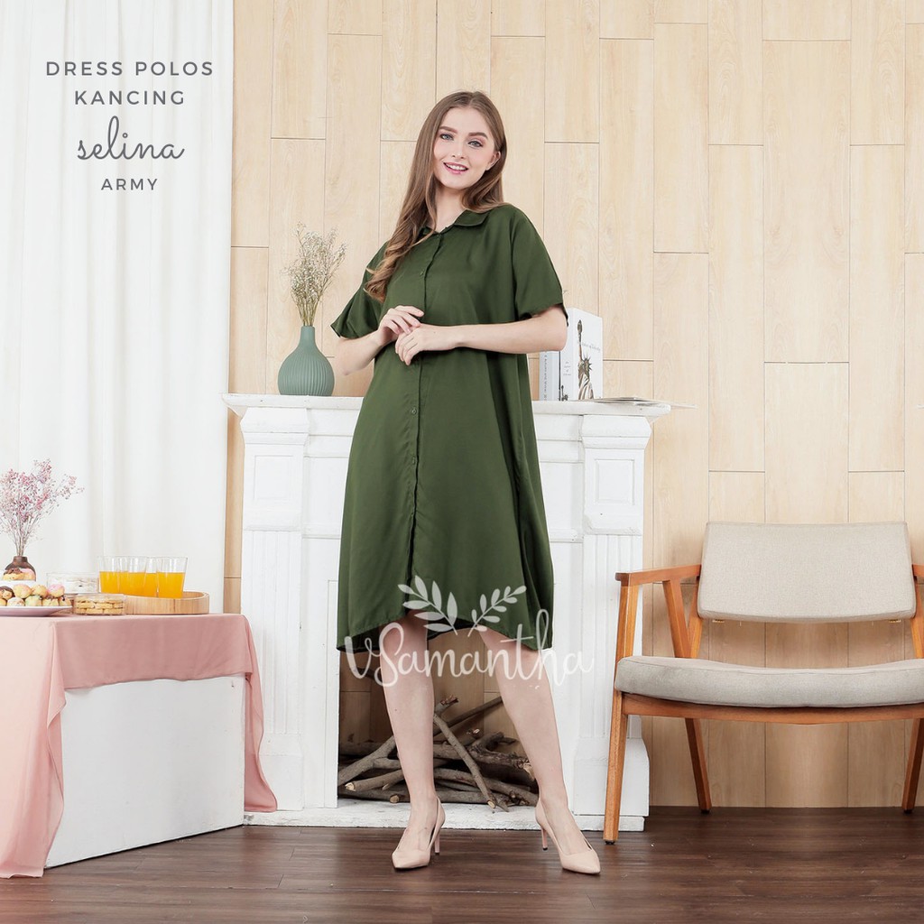 Home Dress Polos Kancing Selina