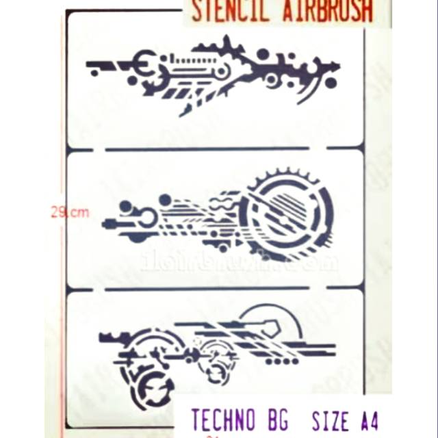 

Stencil airbrush motif techno 3 motif