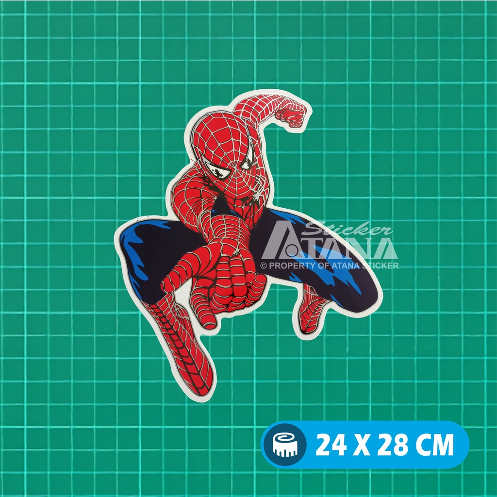Stiker Printing Spiderman Sticker Sablon Jumbo Besar Vinyl Graftac Spidey Marvel Super Hero Peter Parker Dashboard Motor Matic Kaca Mobil Belakang Truck Laptop Gerobak Jualan Dinding Kamar