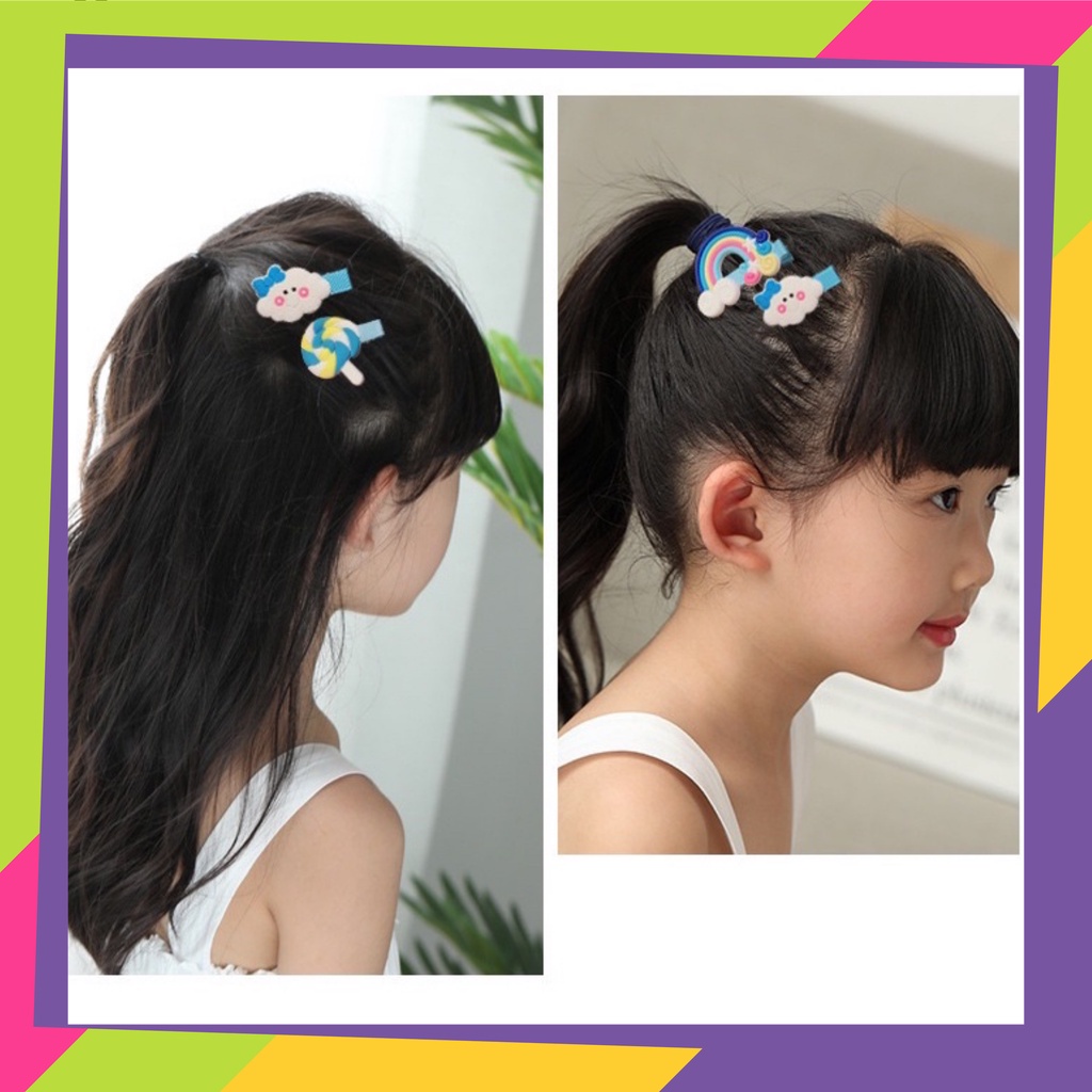 1741D1 / Jepit rambut anak perempuan isi 12pcs / Korea fashion lucu free pouch &amp; zipper lock