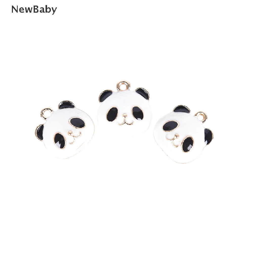 10pcs / Set Liontin Enamel Bentuk Panda Bahan Alloy Untuk DIY Perhiasan / Hadiah Charms