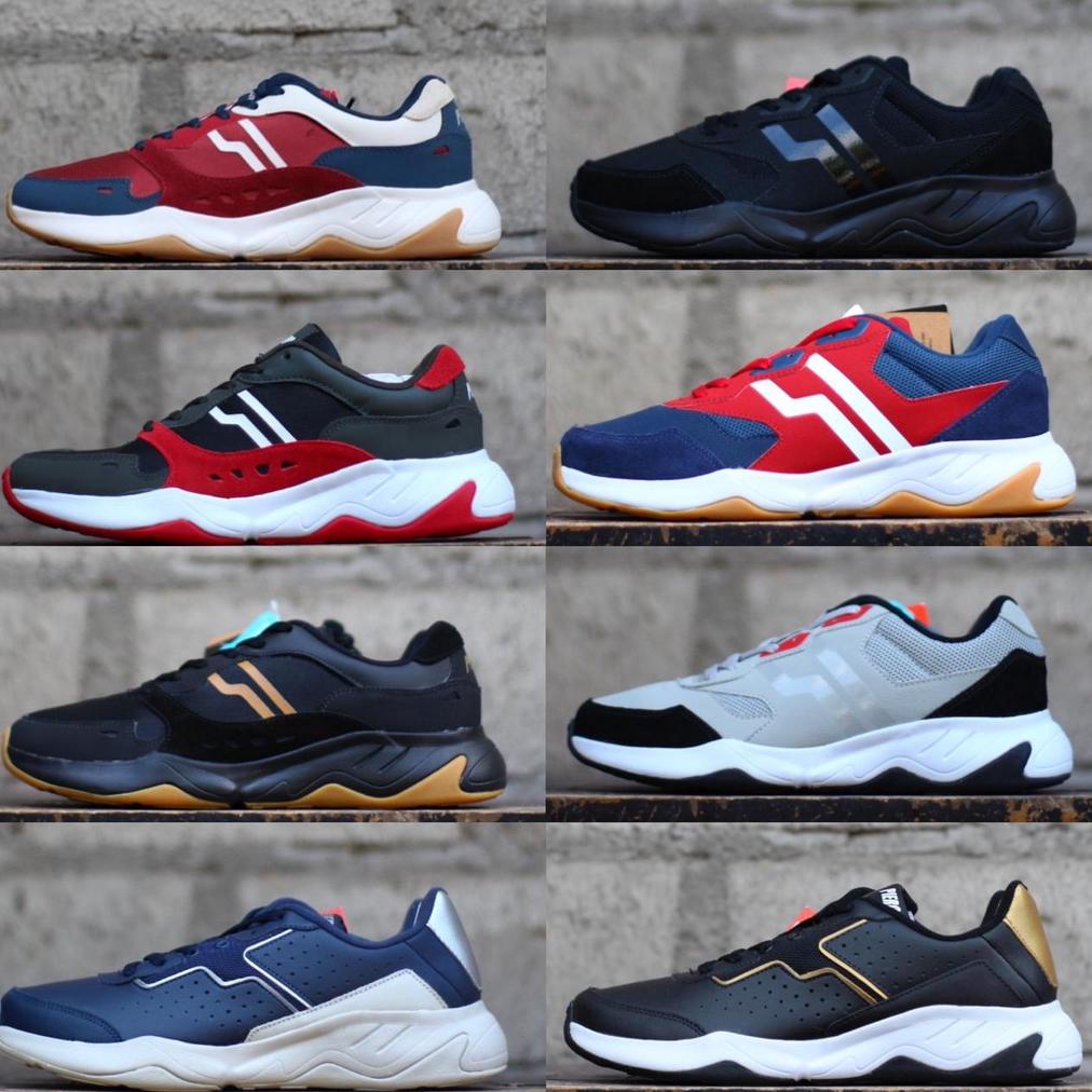 Sepatu Casual Piero Ergo Mentality Black Gold Khaki White