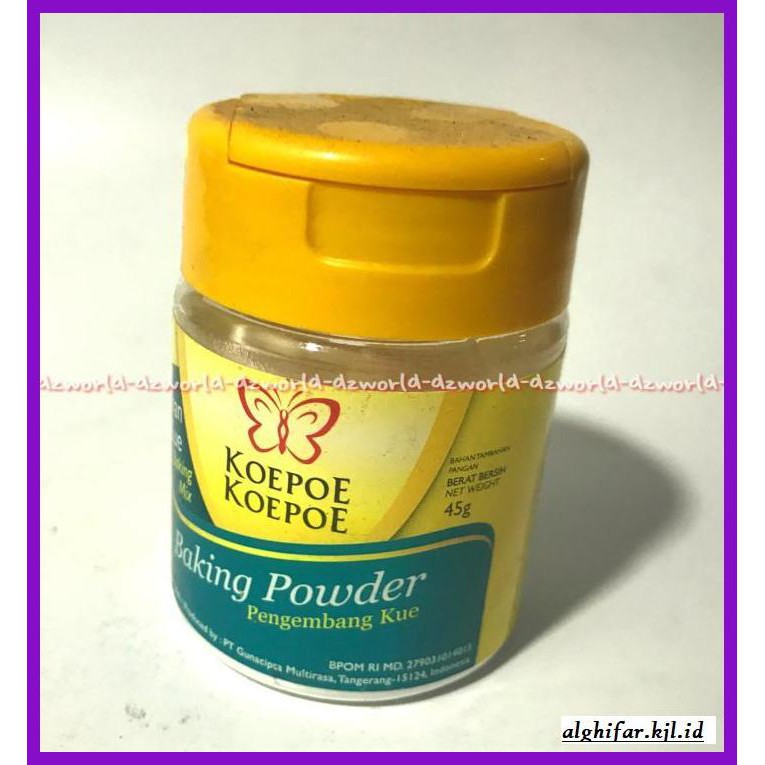 

Redwop-Gnikab- Koepoe Koepeoe Baking Powder Botol Pengembang Kue 45Gr Kupukupu -Hallall.