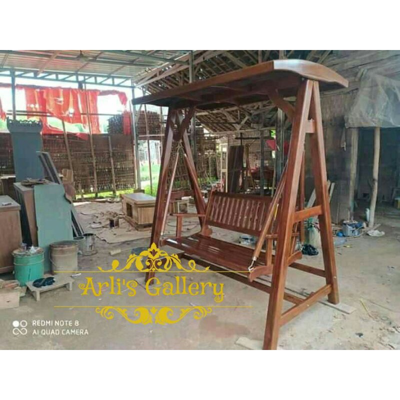 kursi taman ayunan kayu jati furniture jepara