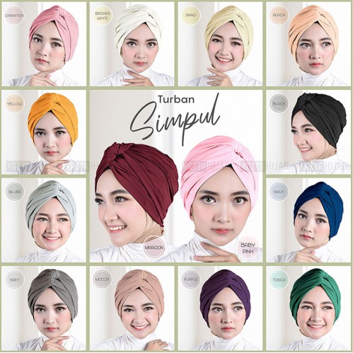 TURBAN SIMPUL Hijab Jilbab Turban Wanita Dewasa Instant- Kerudung Model Turban Bahan Jersey Instan