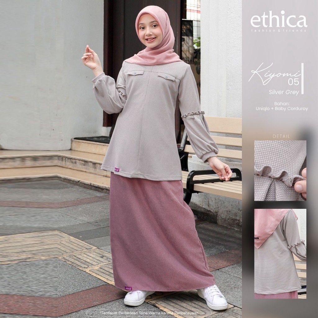 Stelan Remaja  viral ❤️ Kiyomi 05 Plum , grey silver ❤️ ori  by Ethica