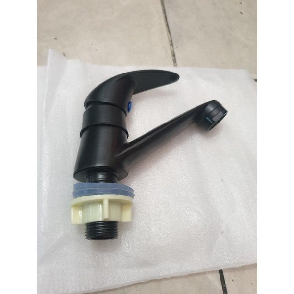 Kran wastafel hitam black / chrome promo murah