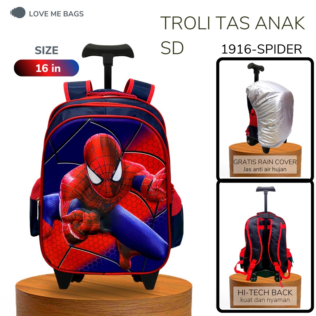 LMB TAS TROLI Anak sekolah SD Sepidermen import terbaru Bahan Nilon Premium ukuran Besar