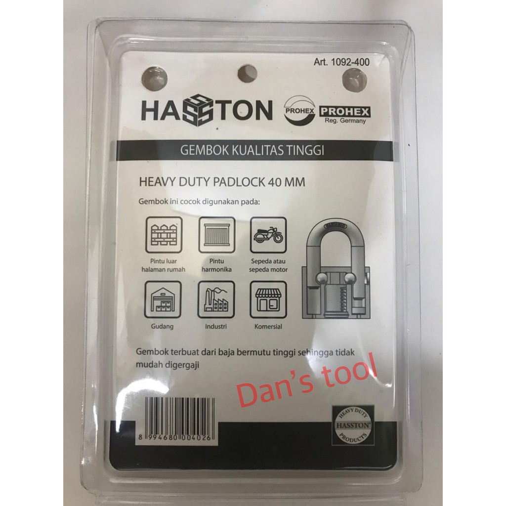 Gembok Model Pelor / Gembok Pintu HASSTON 40 mm Satin Pendek