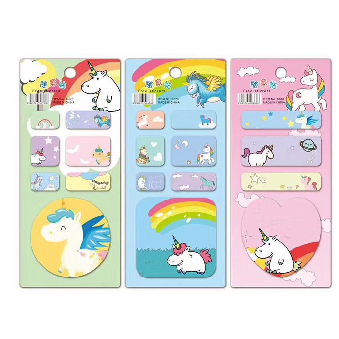 

Memo Sticky Notes Jerapah Unicorn Flamingo Kaktus Coffee - ats