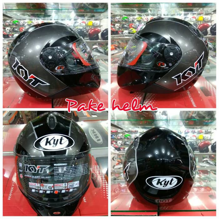 HELM KYT ROCKET HELM KYT FULL FACE BLACK GUN METAL