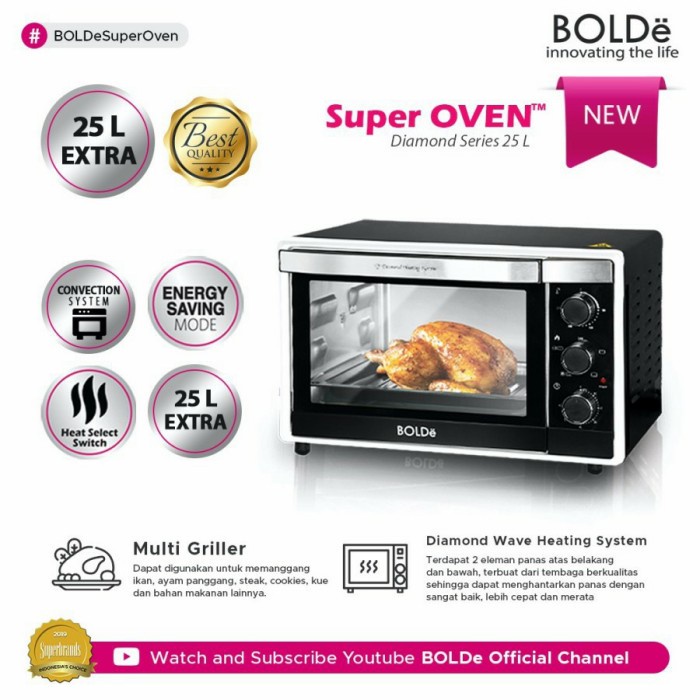 Bolde Super Oven Diamond Series 25L Oven Listrik 25 Liter Pemanggang