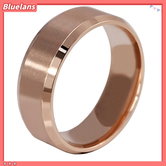 Bluelans Cincin Titanium Steel Lapis Emas 18K Lebar 8mm Ukuran US 5-14 Untuk Pria / Wanita