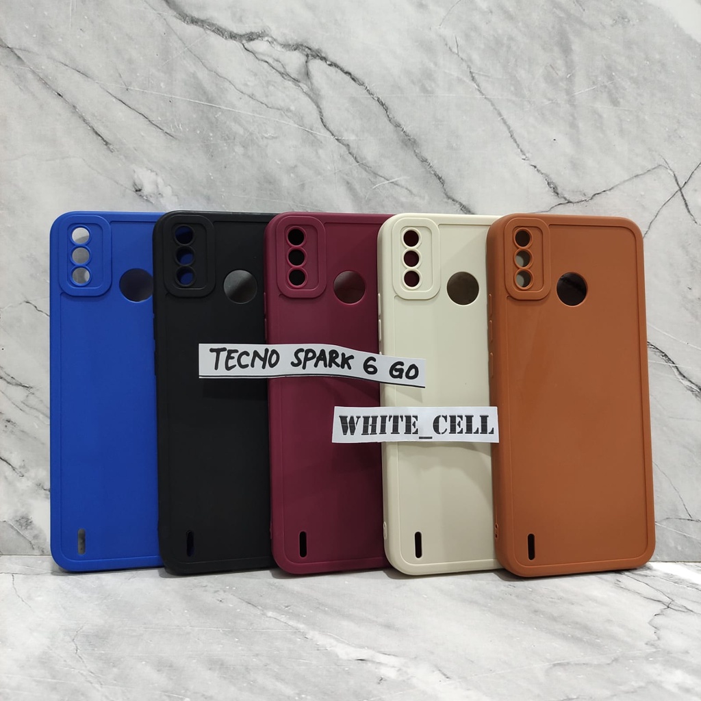 SoftCase ProCamera Silicon Matte Case Full Cover Tecno Spark 8C Spark 6 Go Spark 7 White_Cell